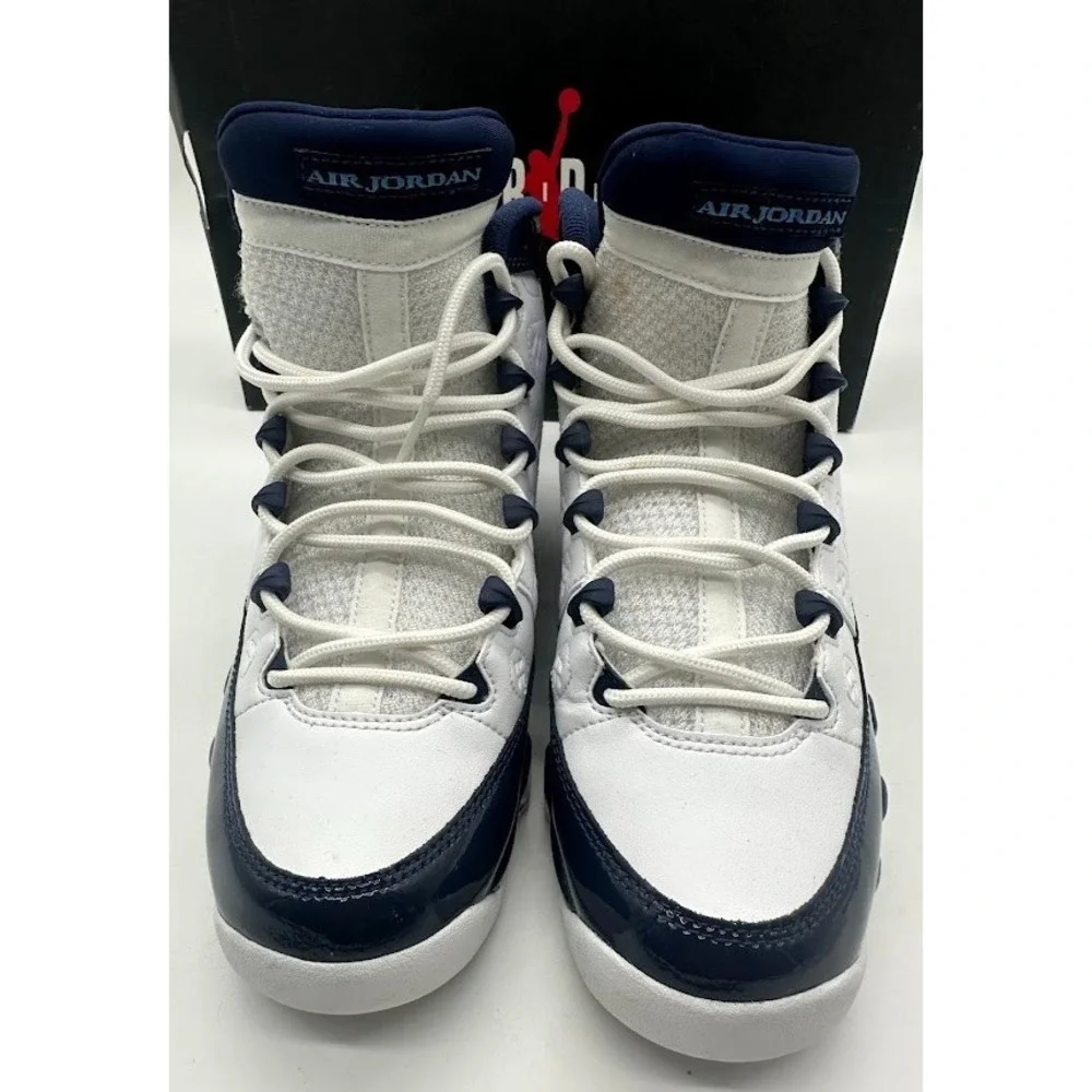 Nike Air Jordan 9 Retro GS White University Blue 302359-145 Size 7Y w/ Box